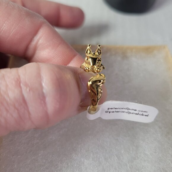 Revolve Peter+June Casual Classic Animal Gold-Tone Adjustable Fox Ring - Picture 4 of 4